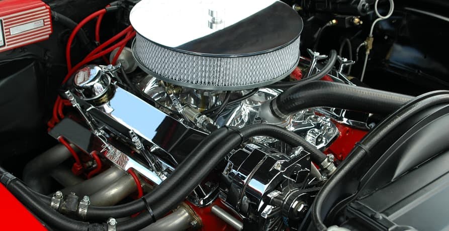 exposed car engine