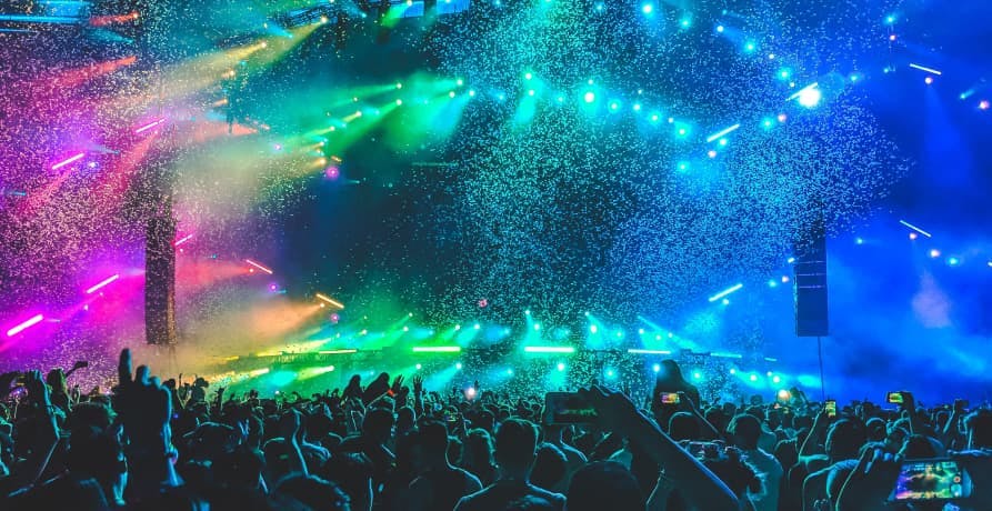 colorful concert with lights and special effects