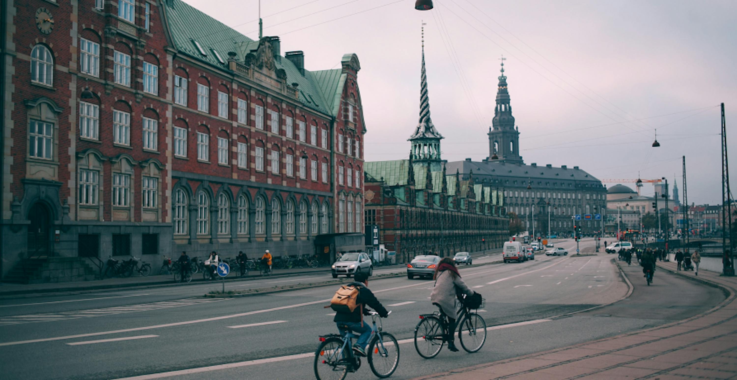 cyclists in city centre cycling