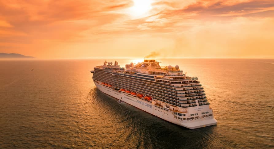 sunset on cruise ship
