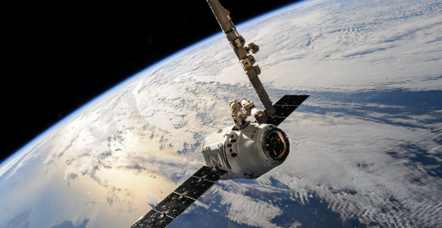 satellite above space