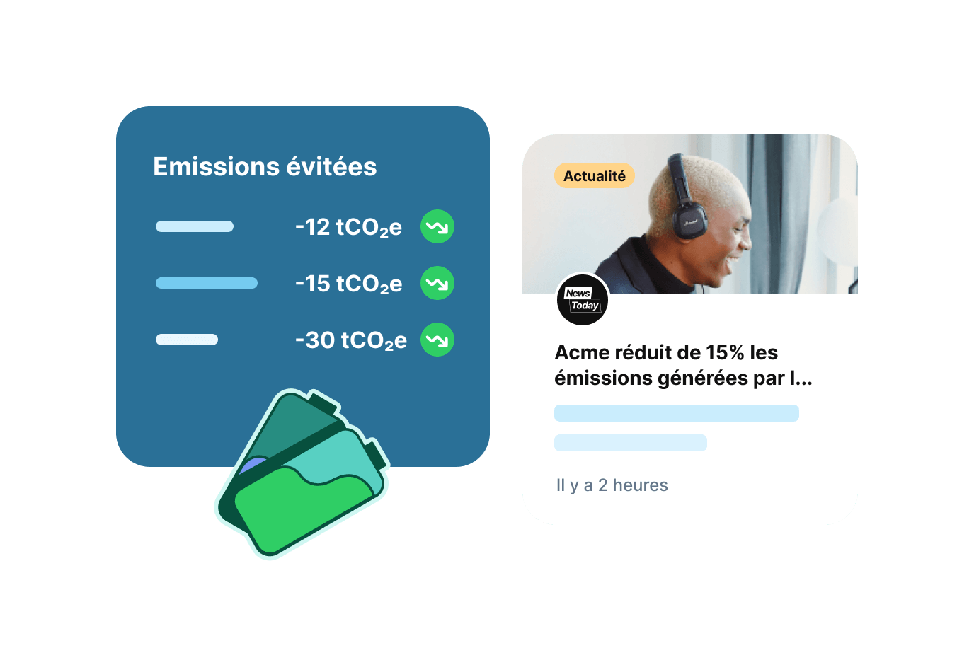 Illustration avec graphiques et photo