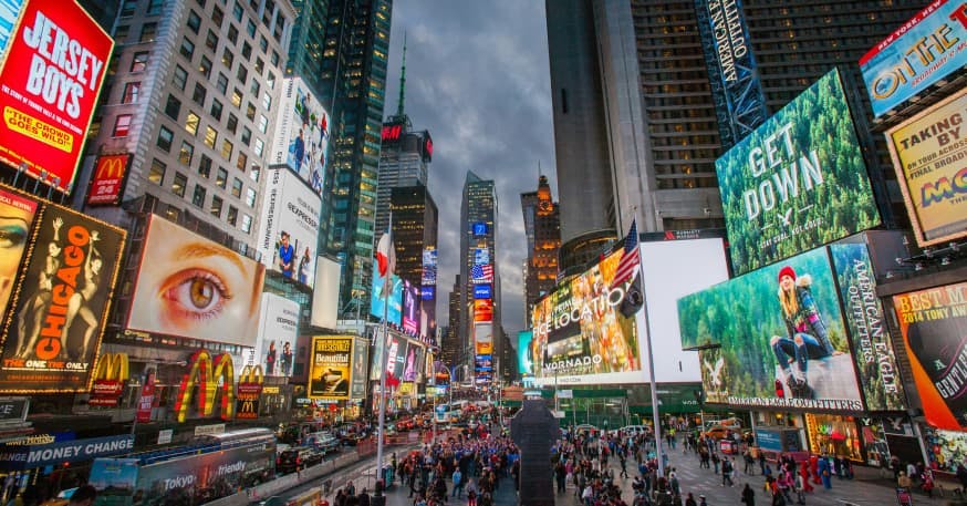 view of times square near the ball drop