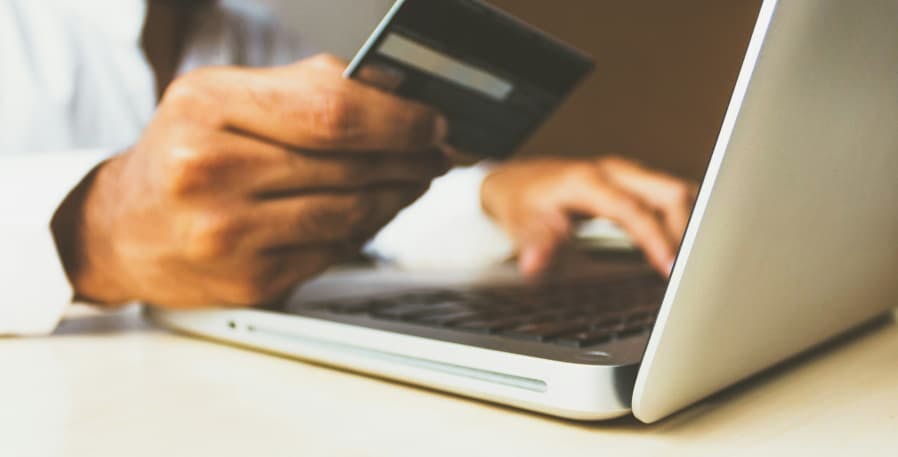 purchasing something online with credit card