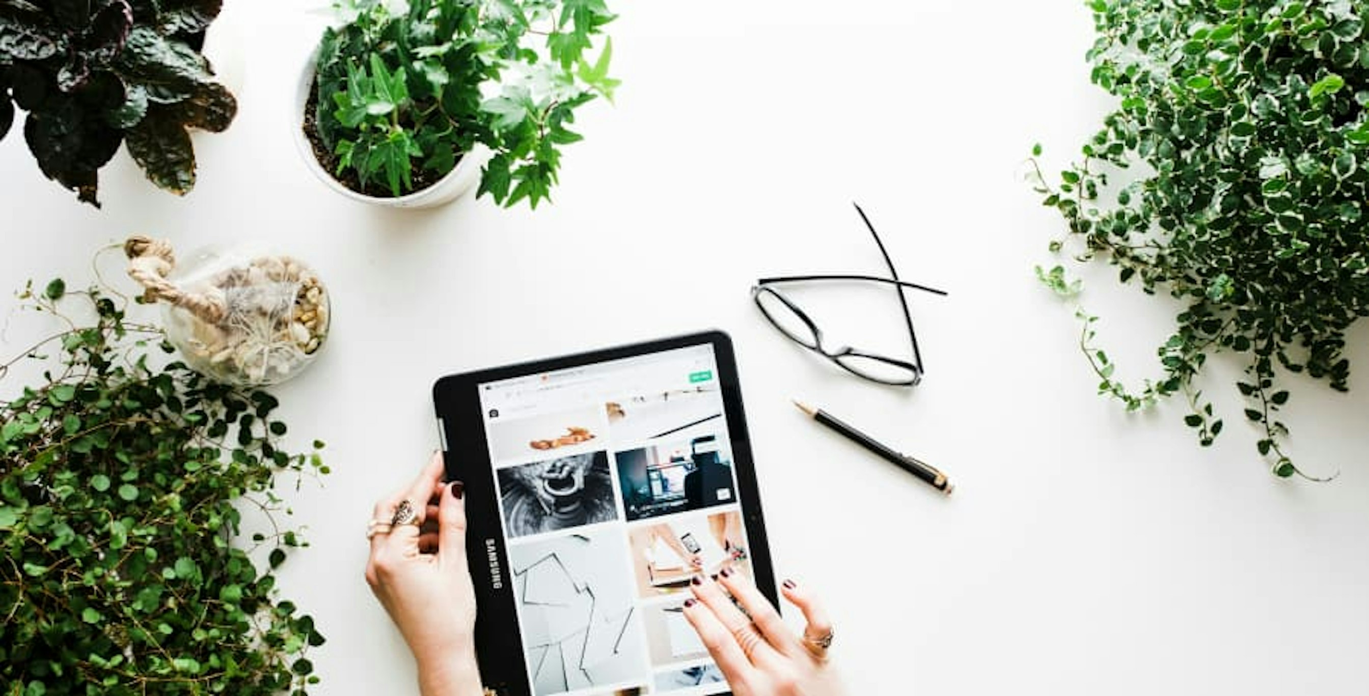 online shopping on tablet