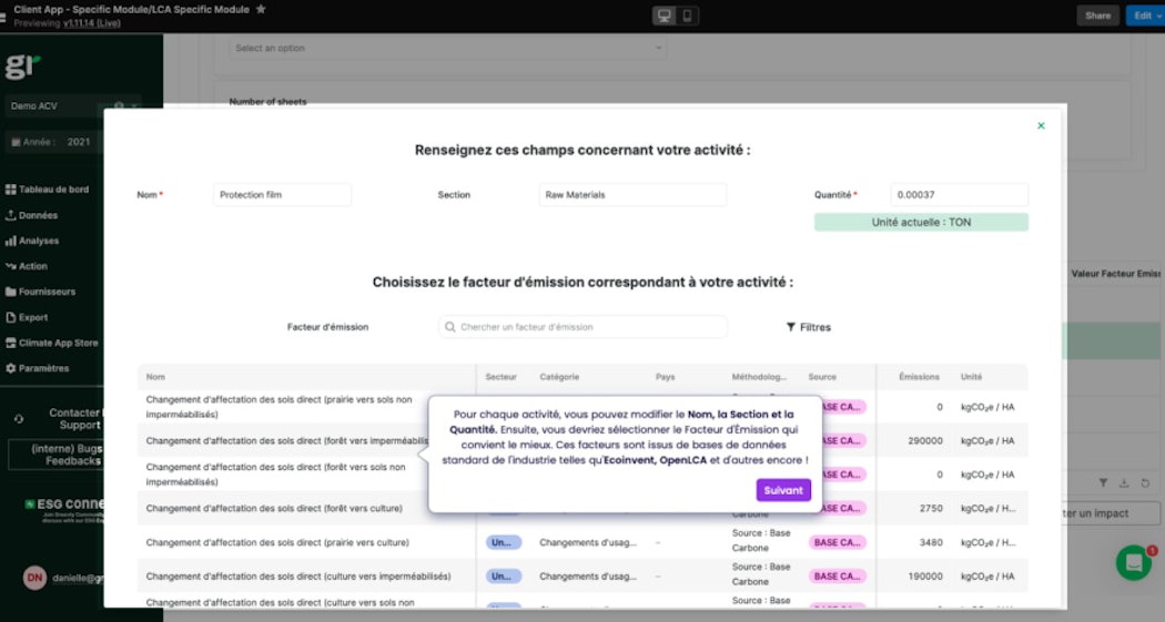screenshot de la plateforme greenly