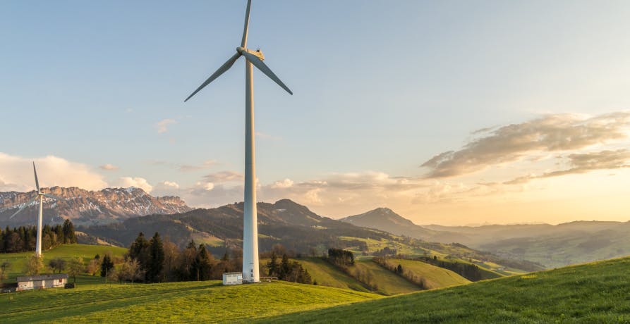 wind turbines in countryside