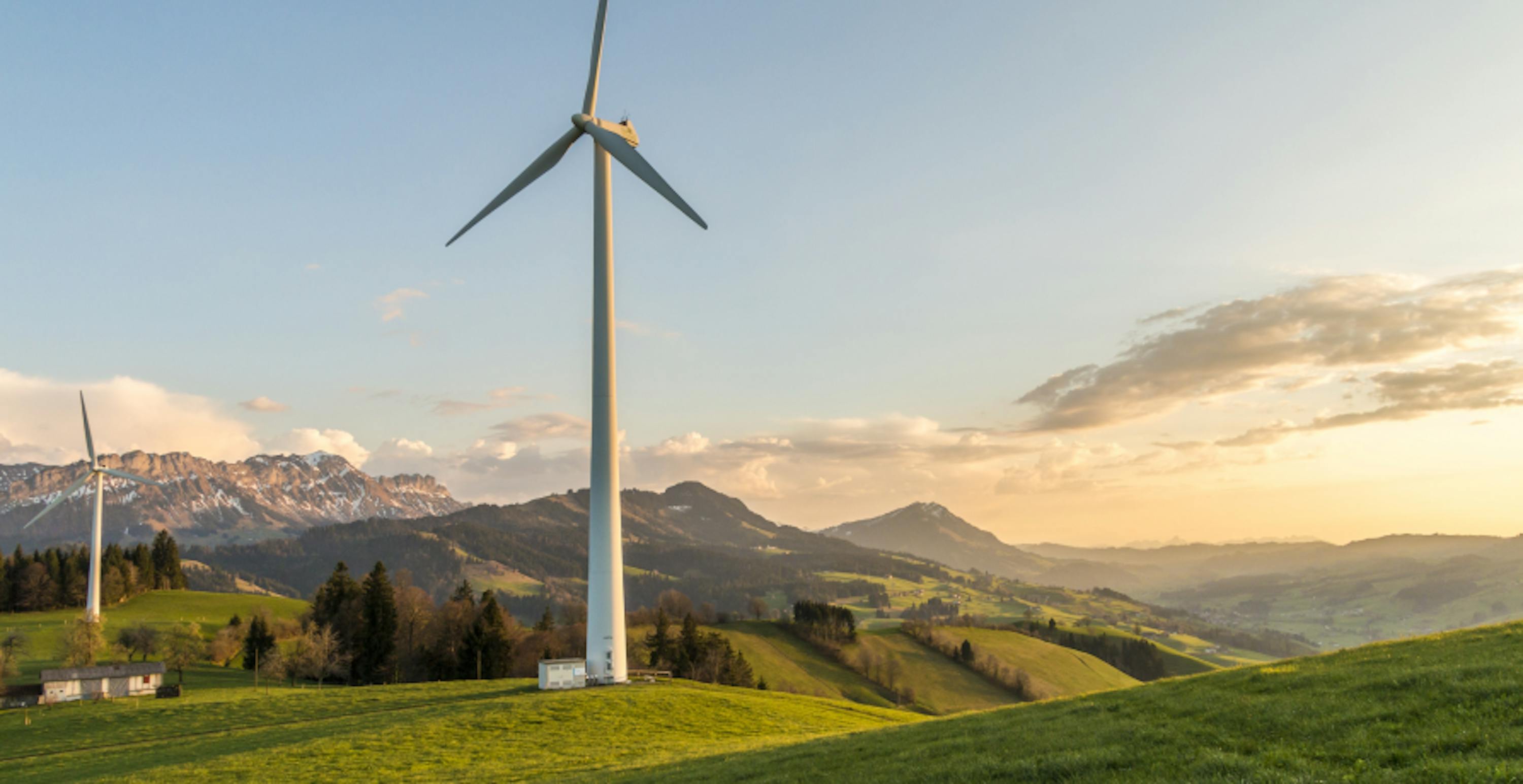 wind turbines in countryside