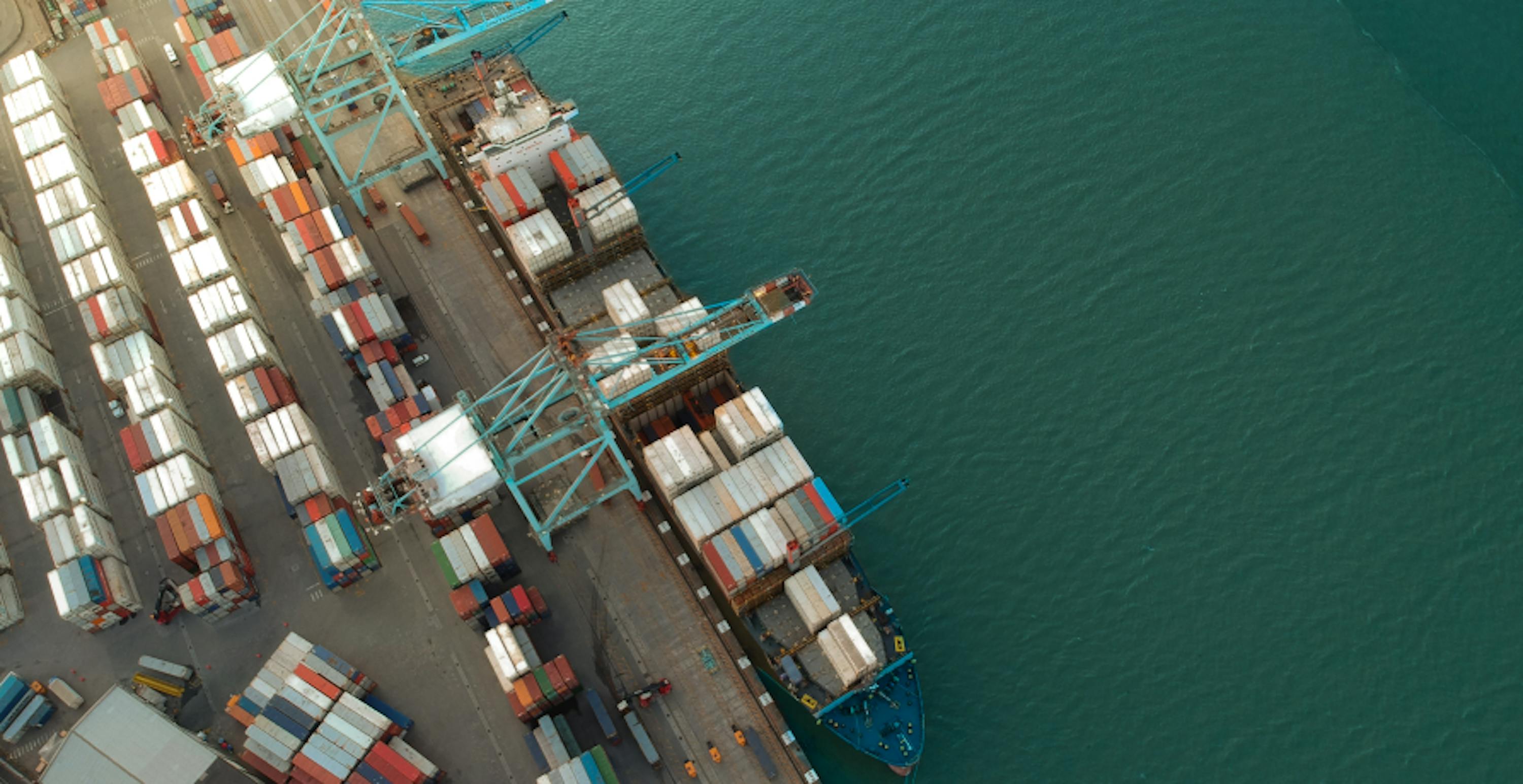 ships and cargo docked in port