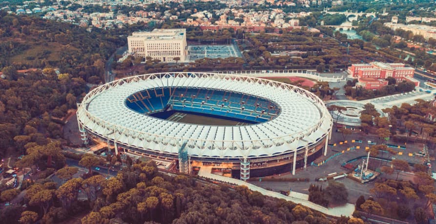 arial view of large sport stadium