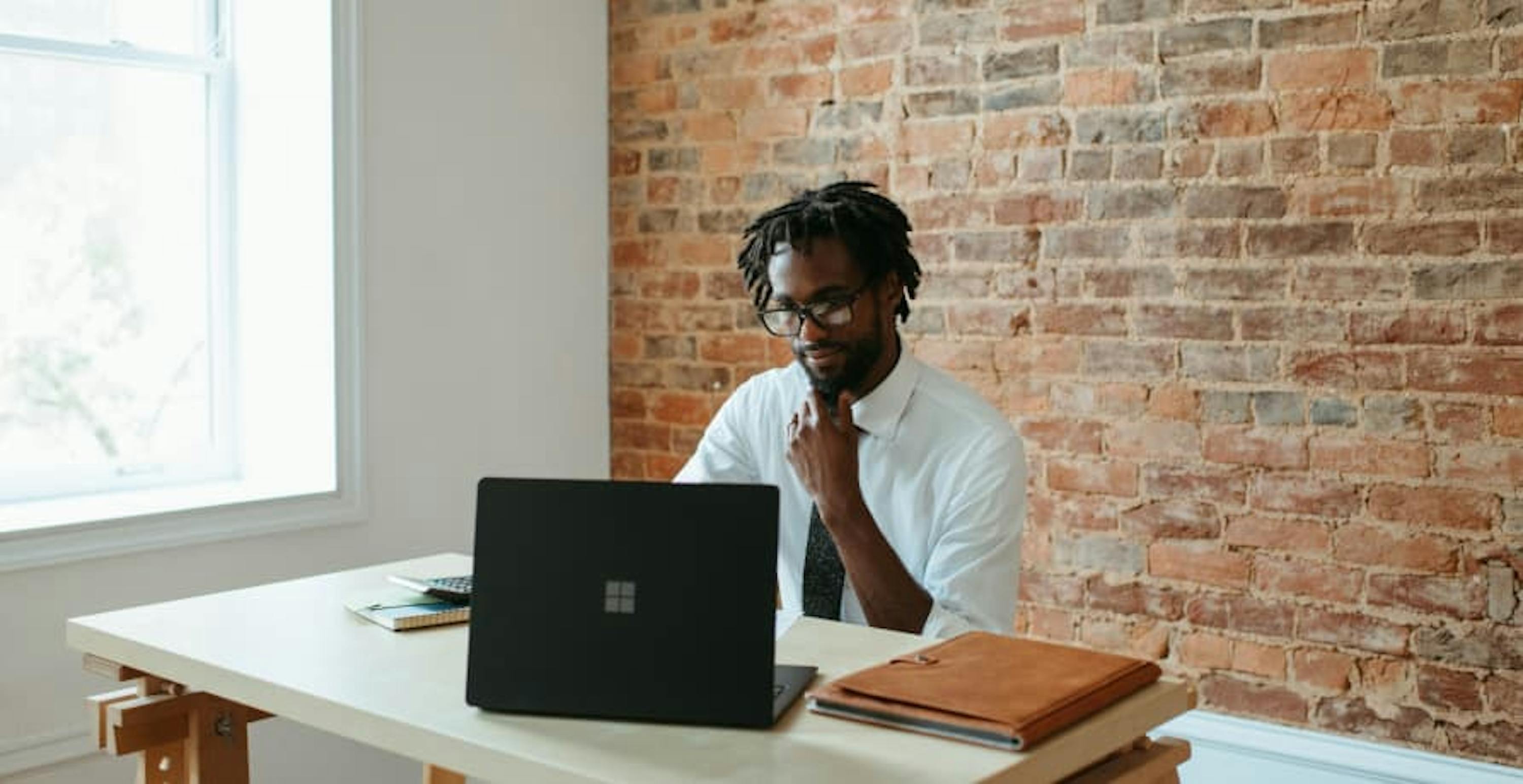 business man in meeting on computer