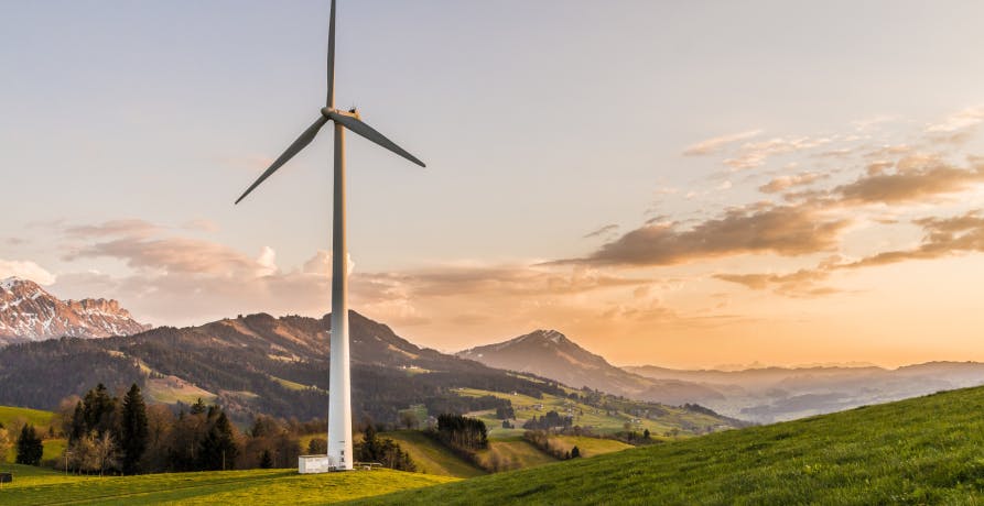 Windmill in a countryside landscape