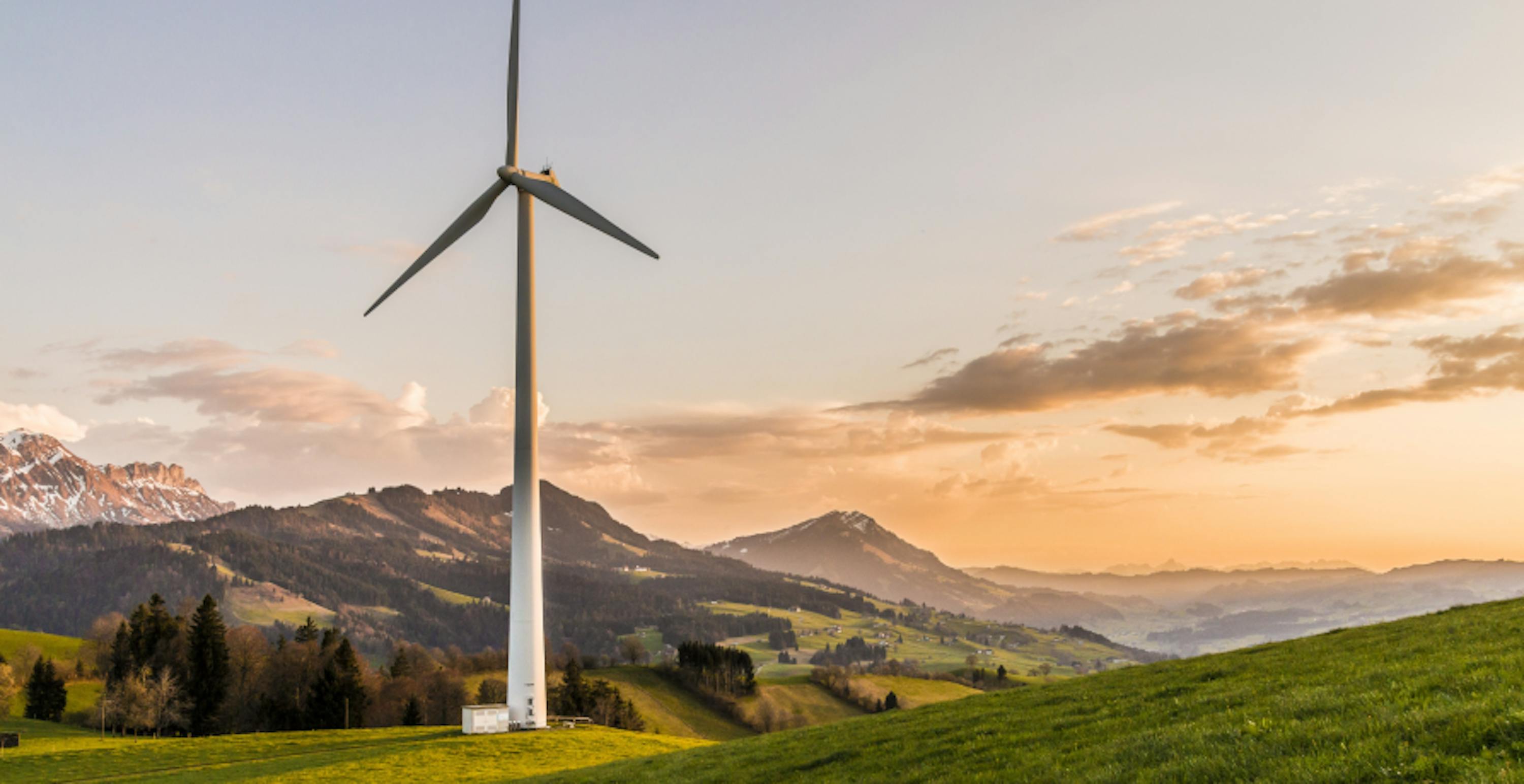 Windmill in a countryside landscape