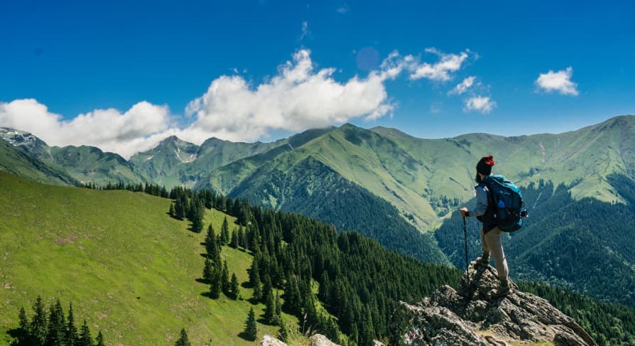 person hiking in slovakia
