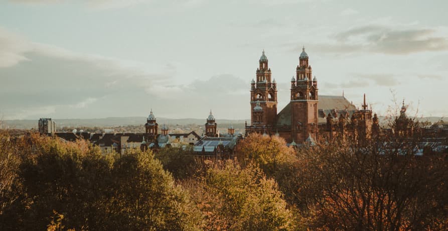 Glasgow University and city view
