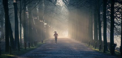 A person running in the park