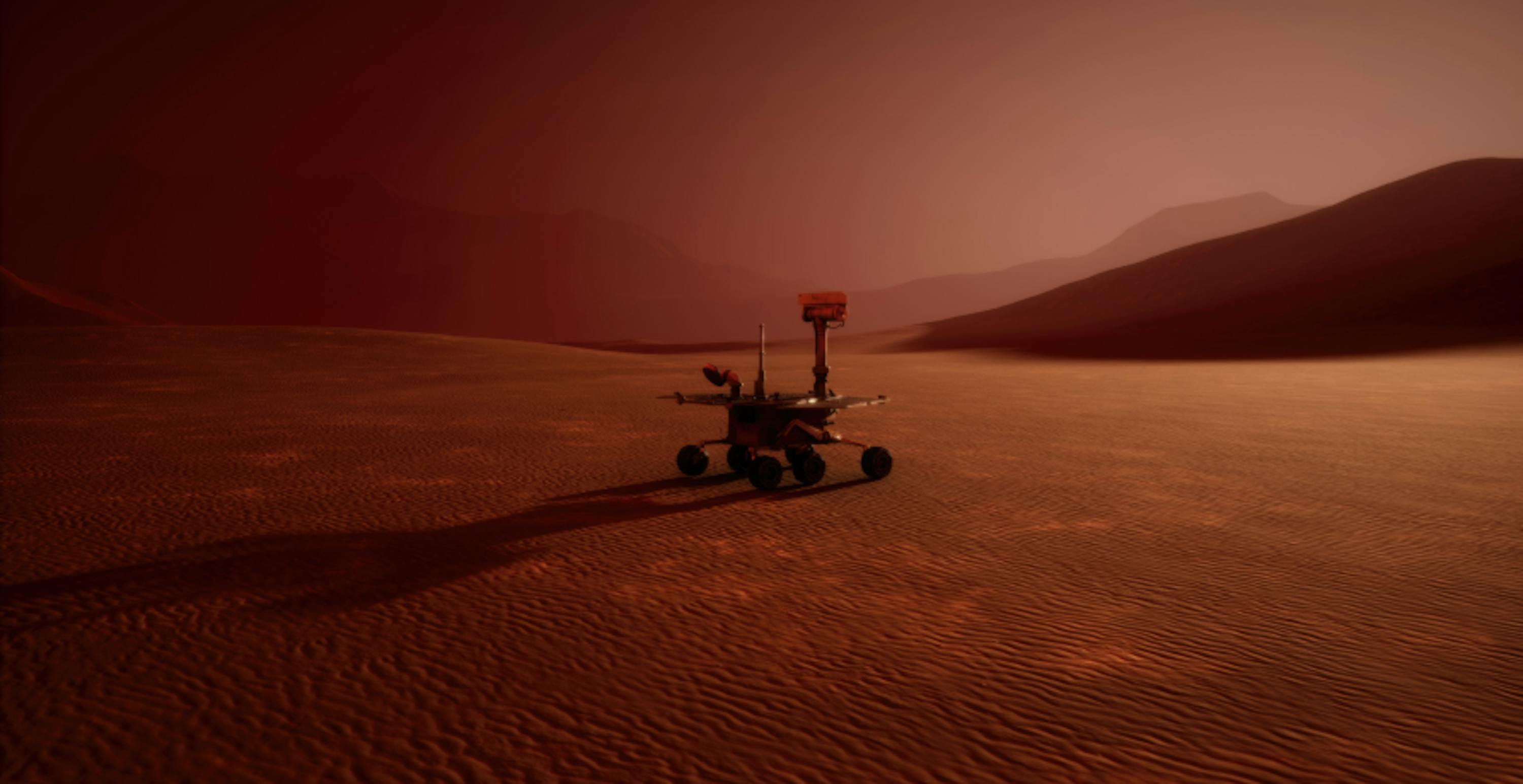 robot sur la planète Mars