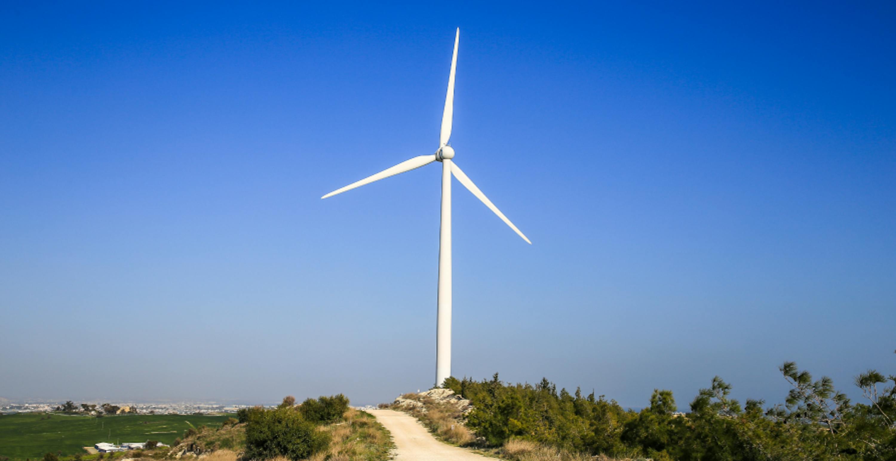 wind turbine in countryside