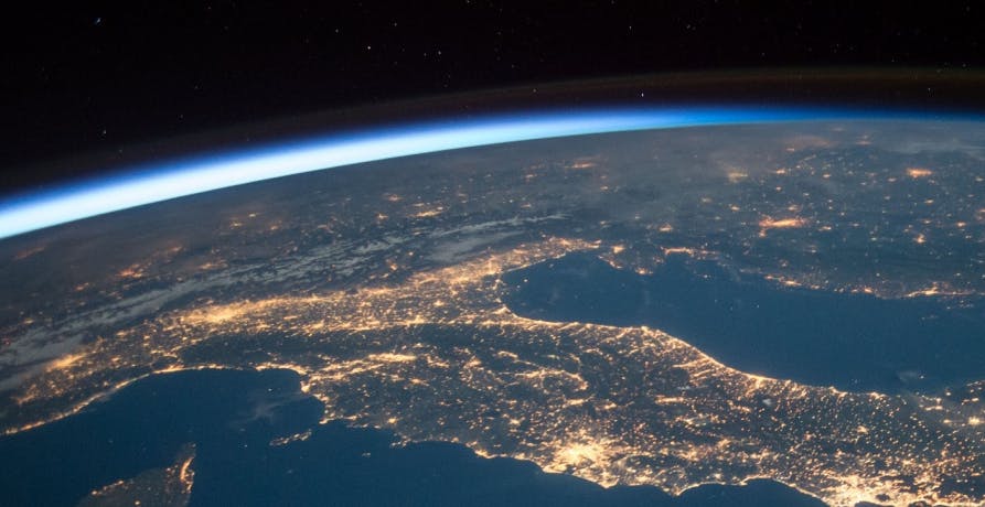 view of the planet from outer space