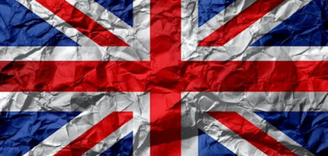 uk flag crinkled