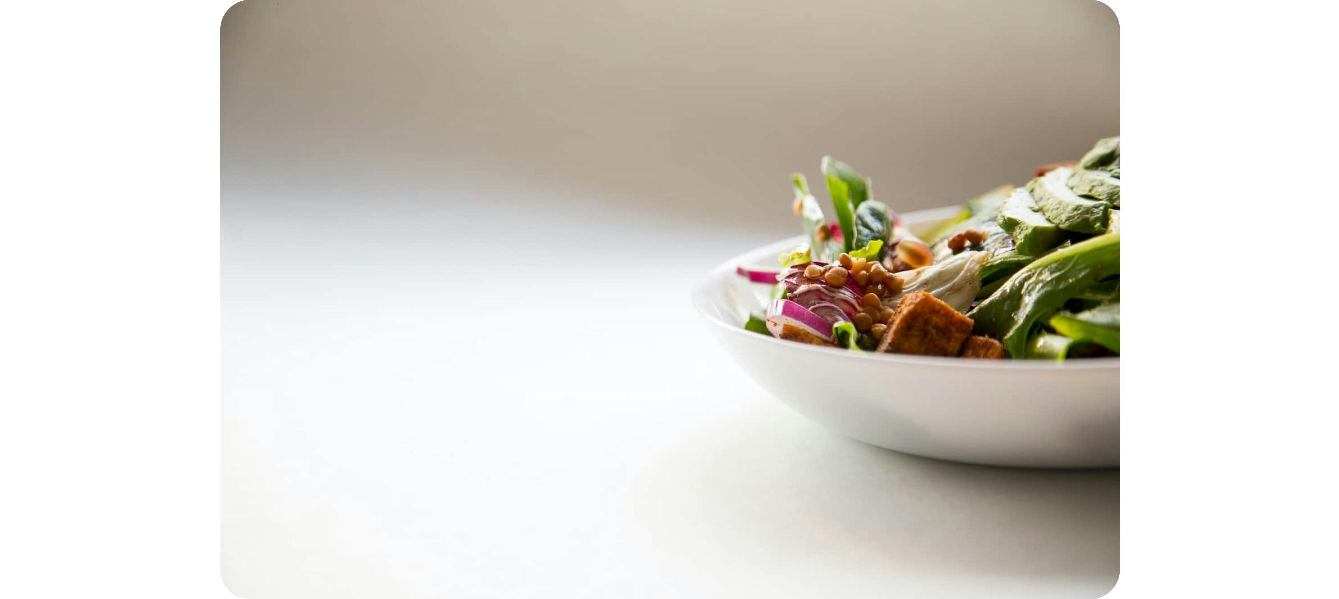 une assiette de nourriture sur fond blanc