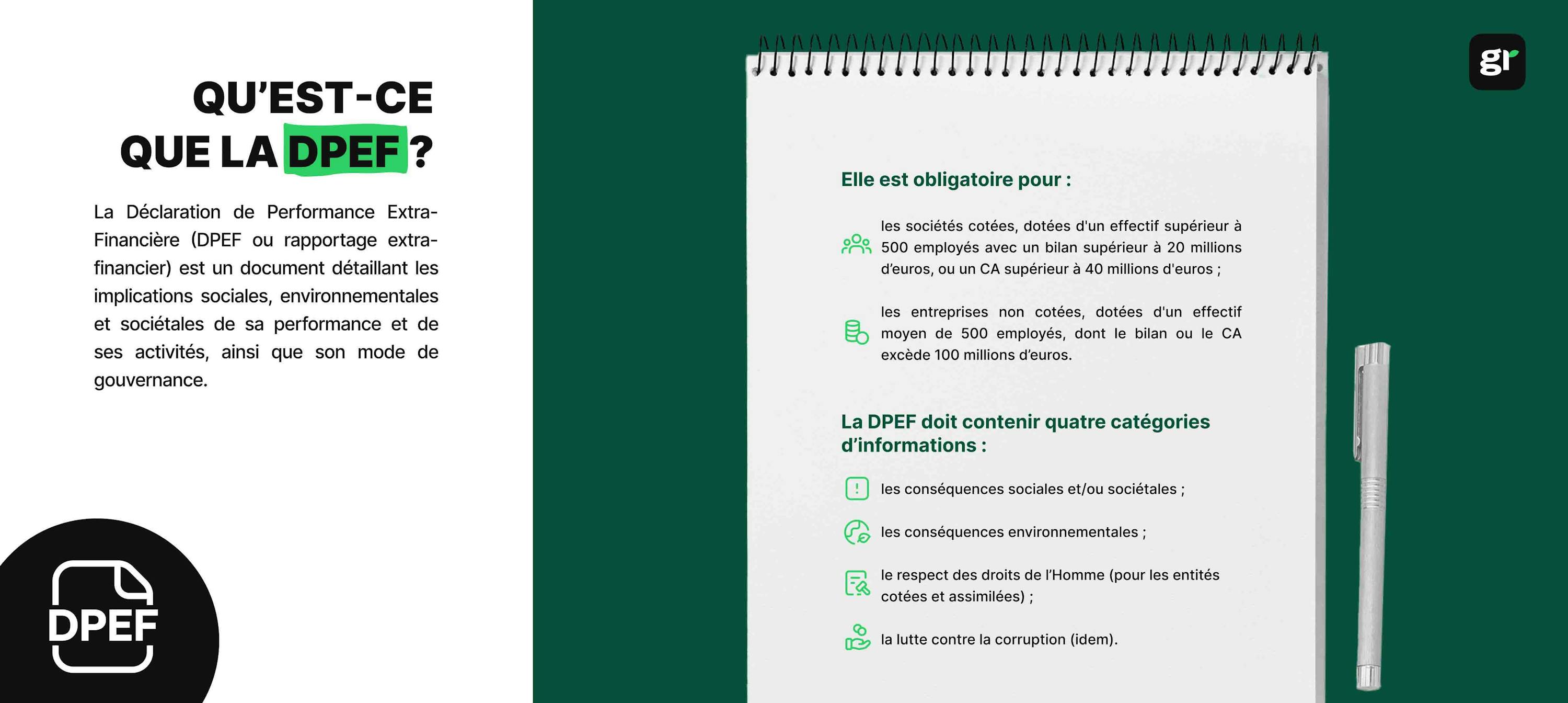 infographie qu’est-ce que la DPEF