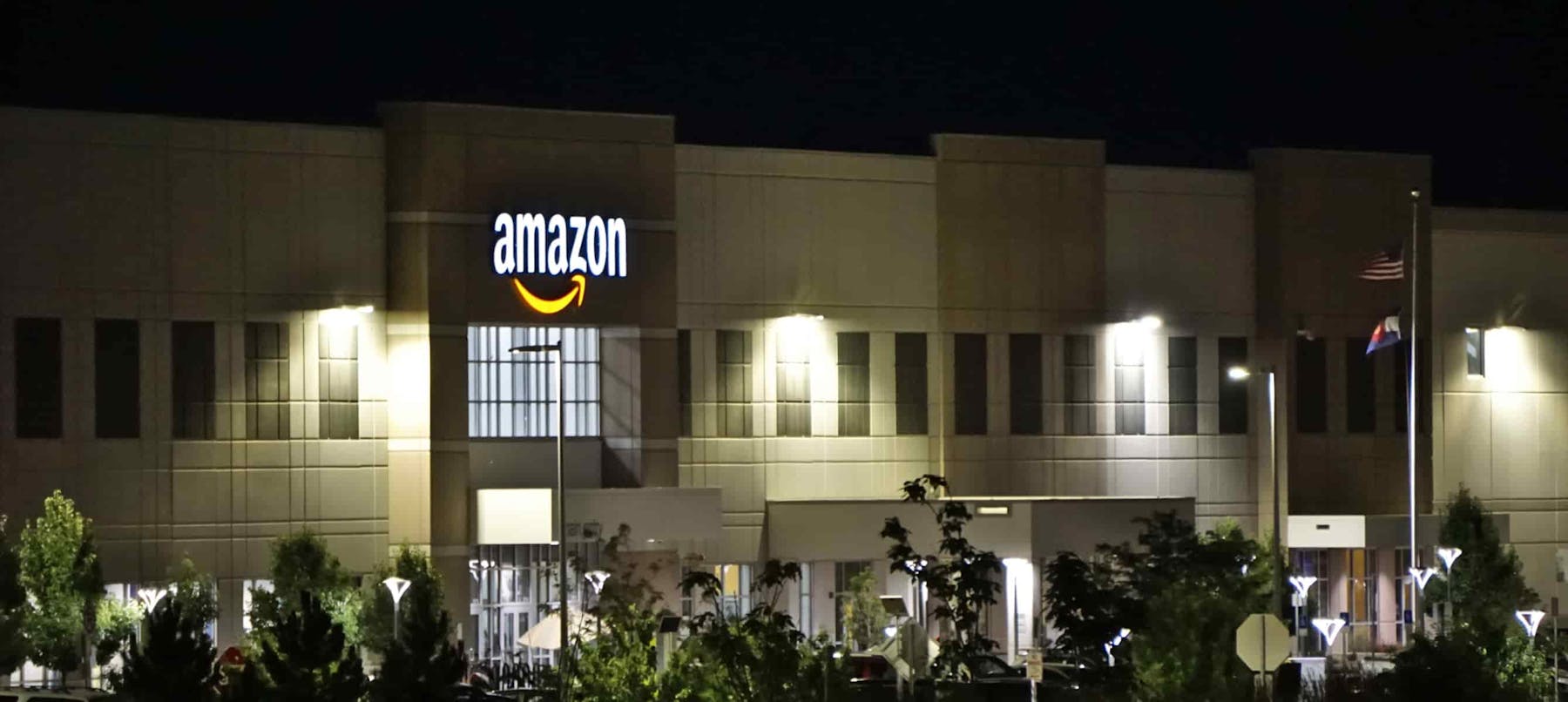 Amazon building during night time