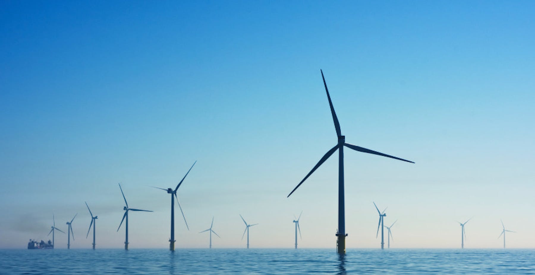 wind farms next to water