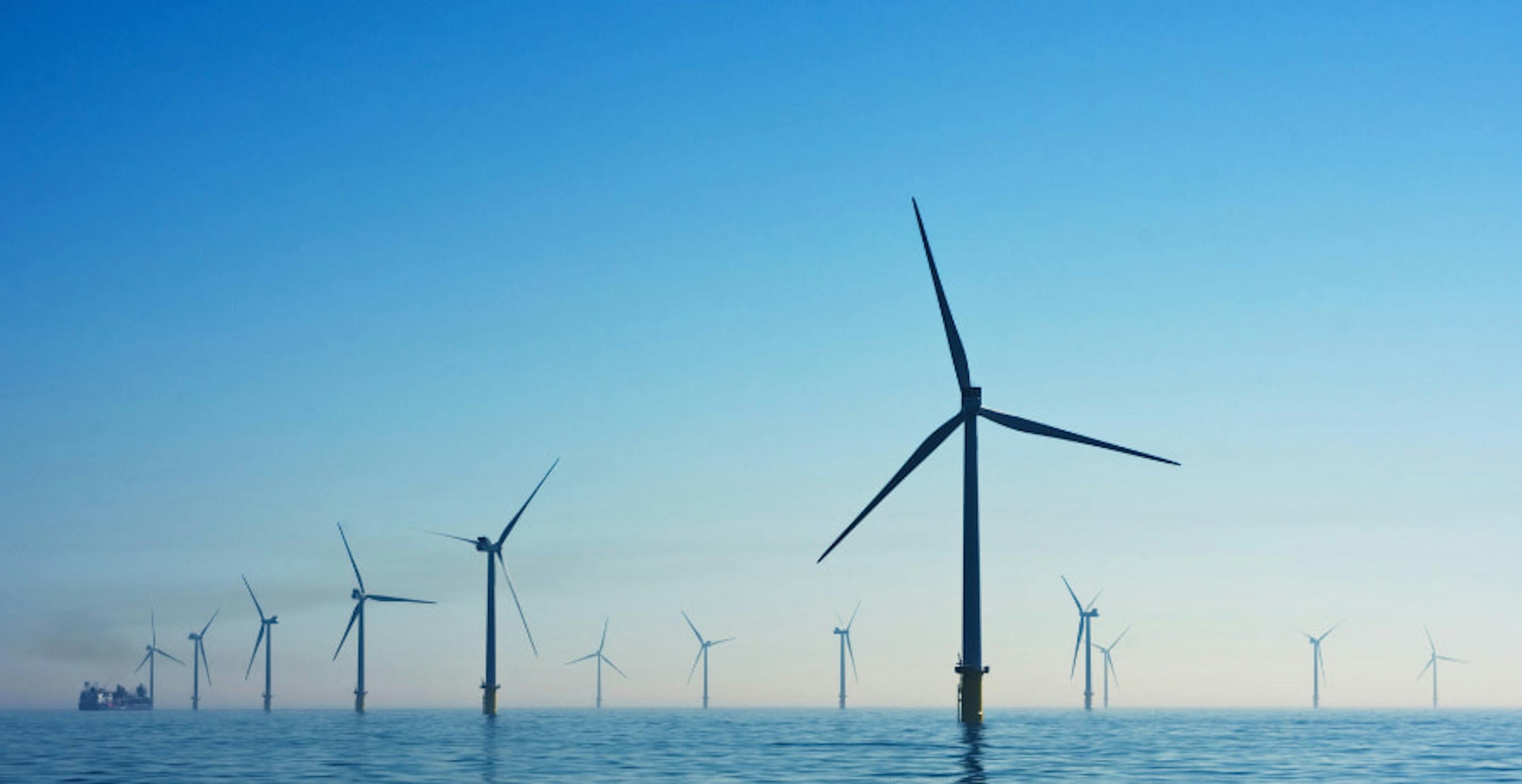 wind farms next to water