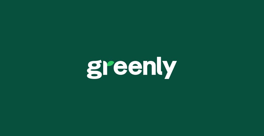 greenly logo with dark green background 