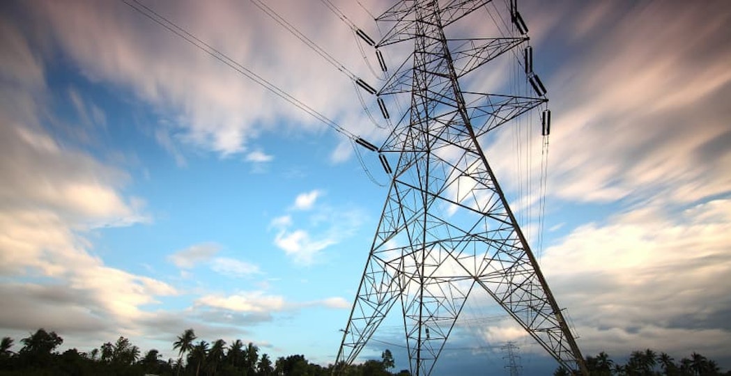 power line in cloudy sky