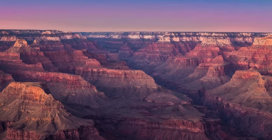 grand canyon at sunset purple skies