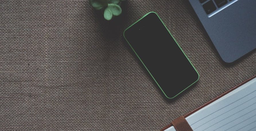 a phone on a desk