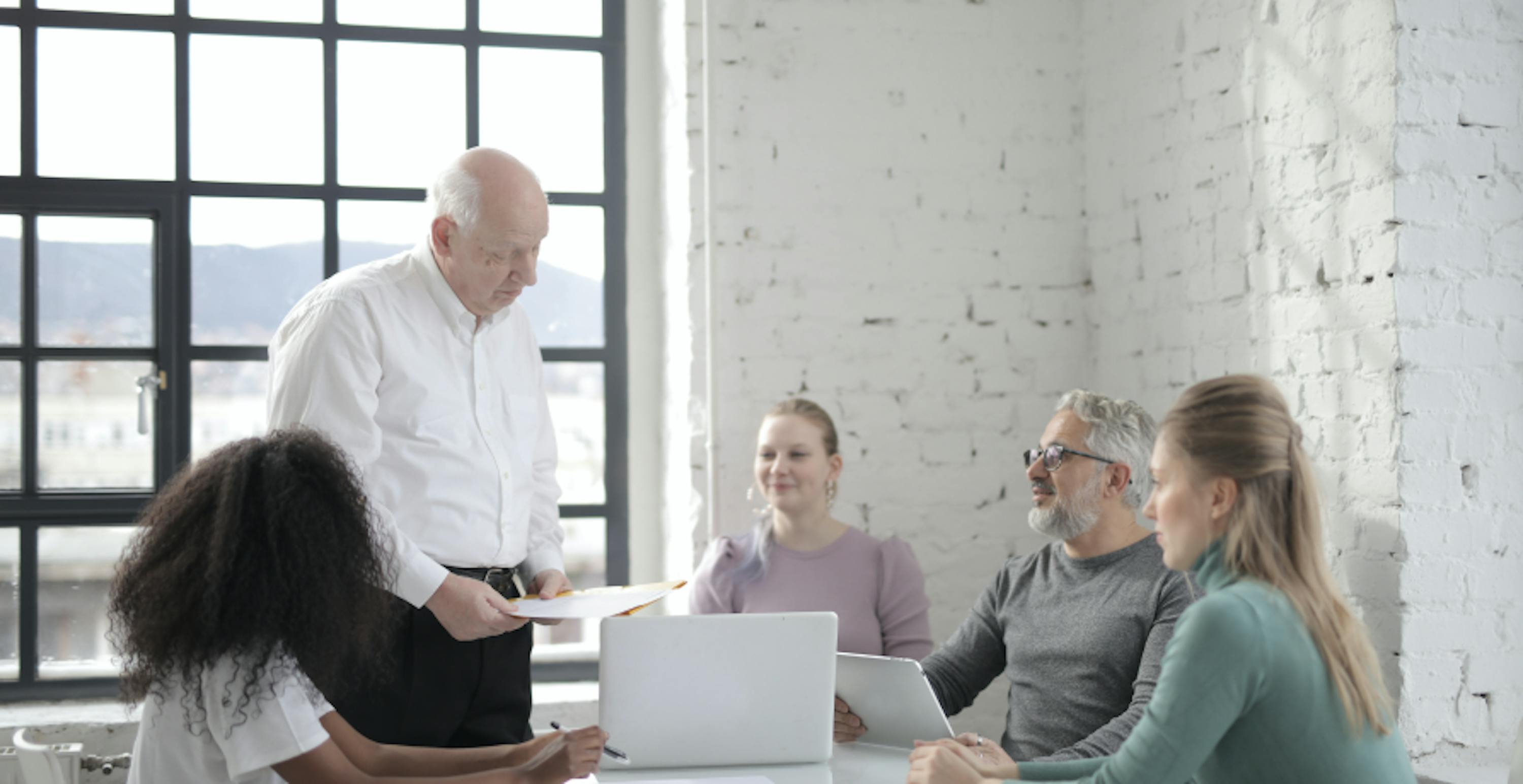 colleagues working together in a meeting