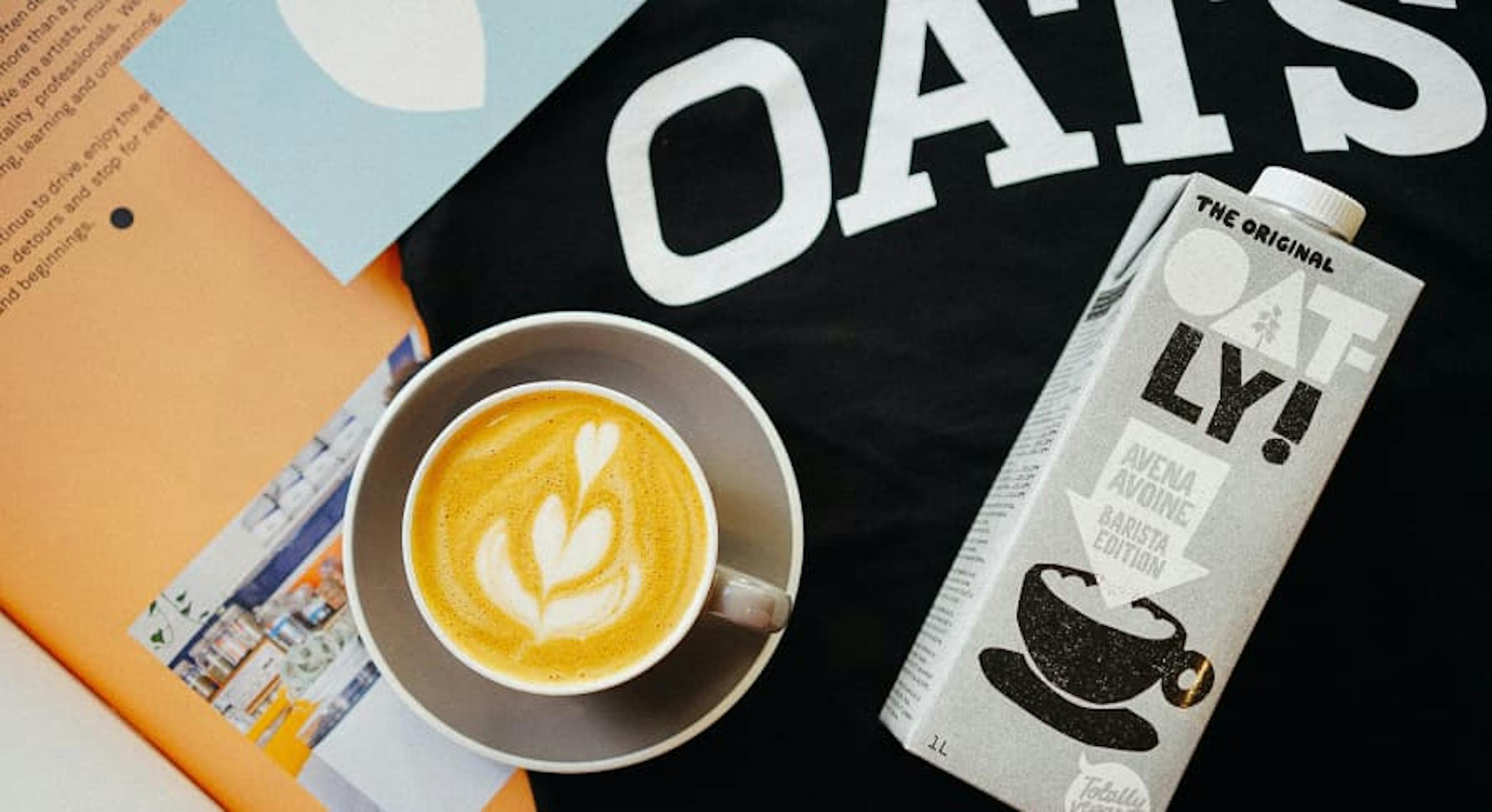 oatly and oat milk latte
