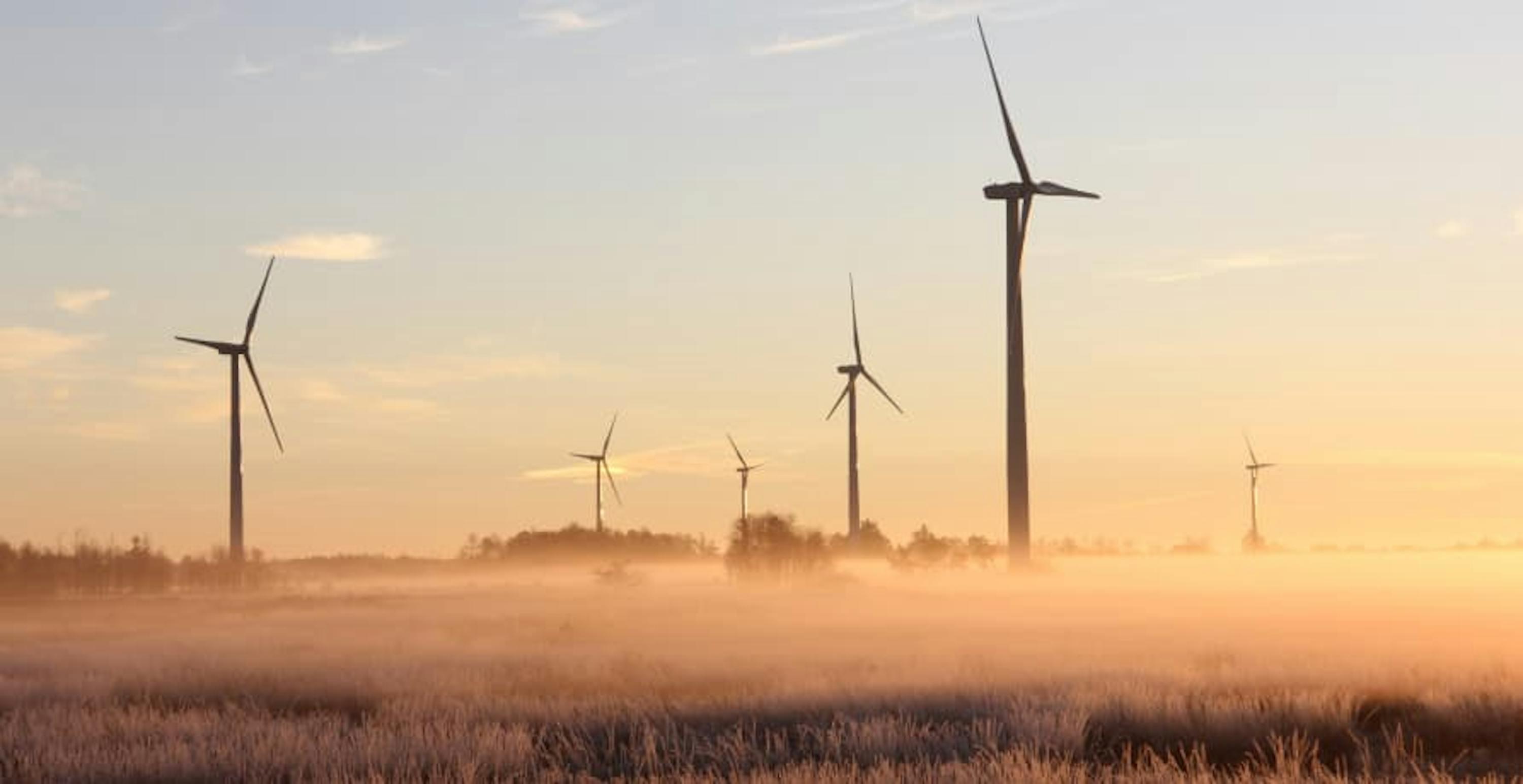 wind turbine farm in the countryside