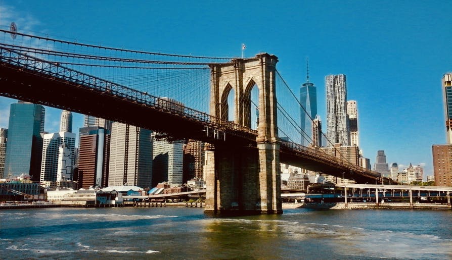 brooklyn bridge view clear day NYC