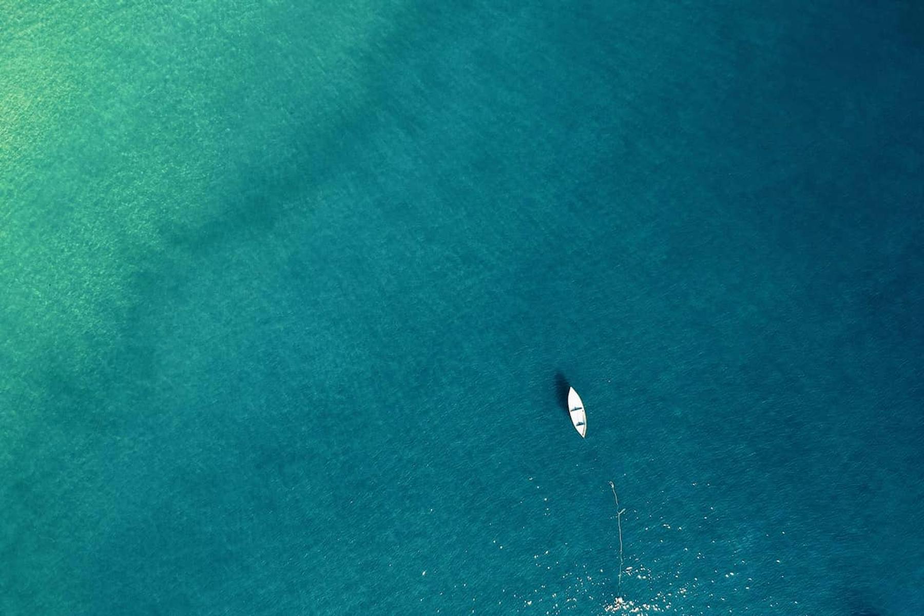 Aerial view of a sea and a boat