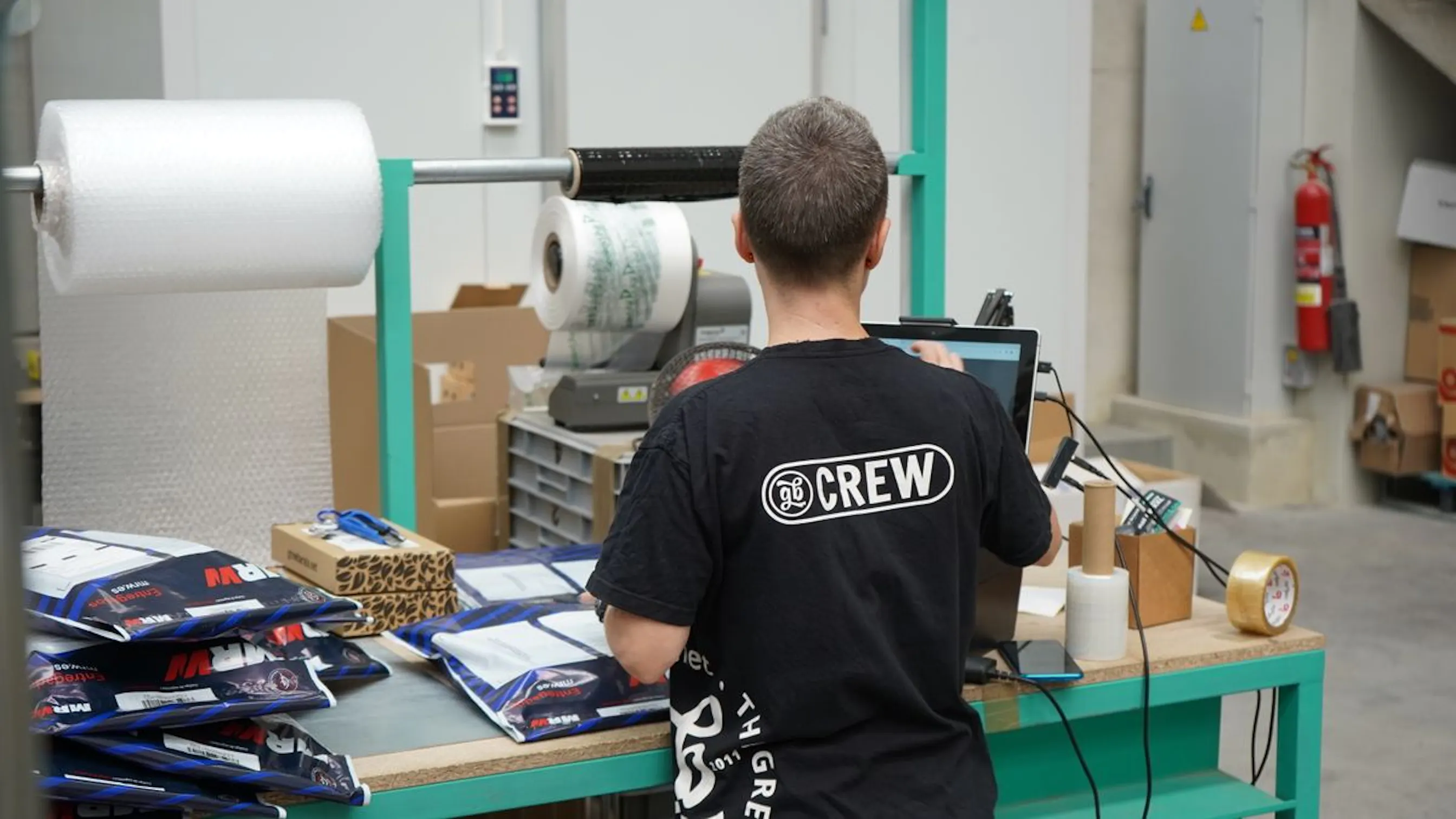 Warehouse personnel conducting a stock check as part of supplier mapping