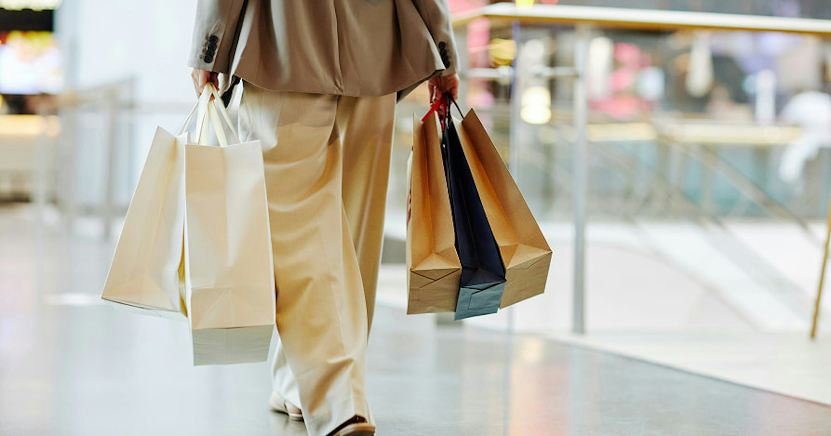 person with shopping bags