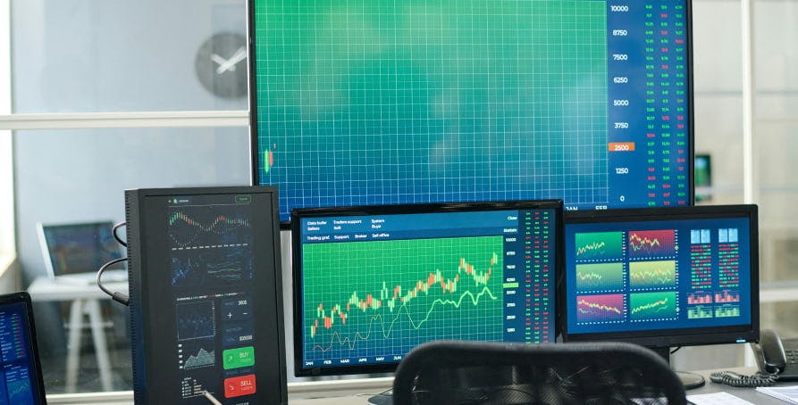 computer monitors with graphs