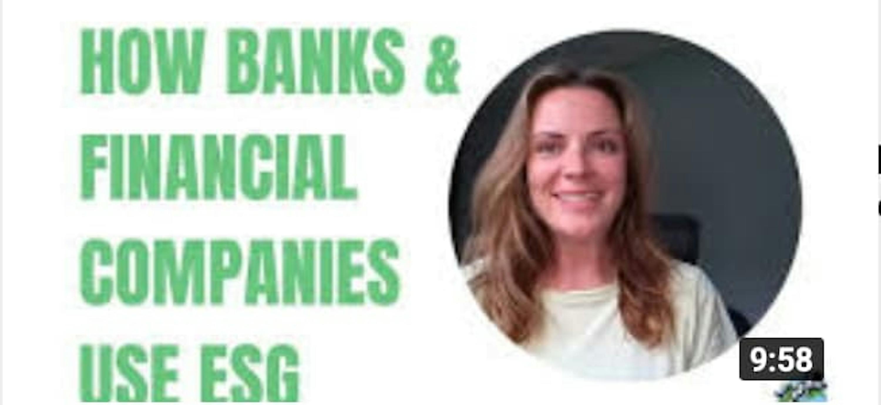 how banks and financial companies use esg