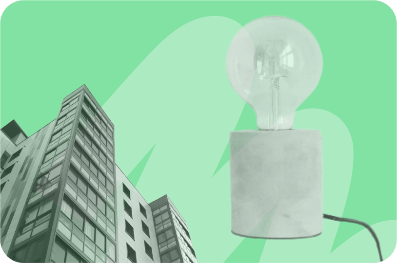 building and lamp