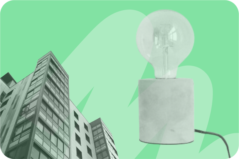 building and lamp