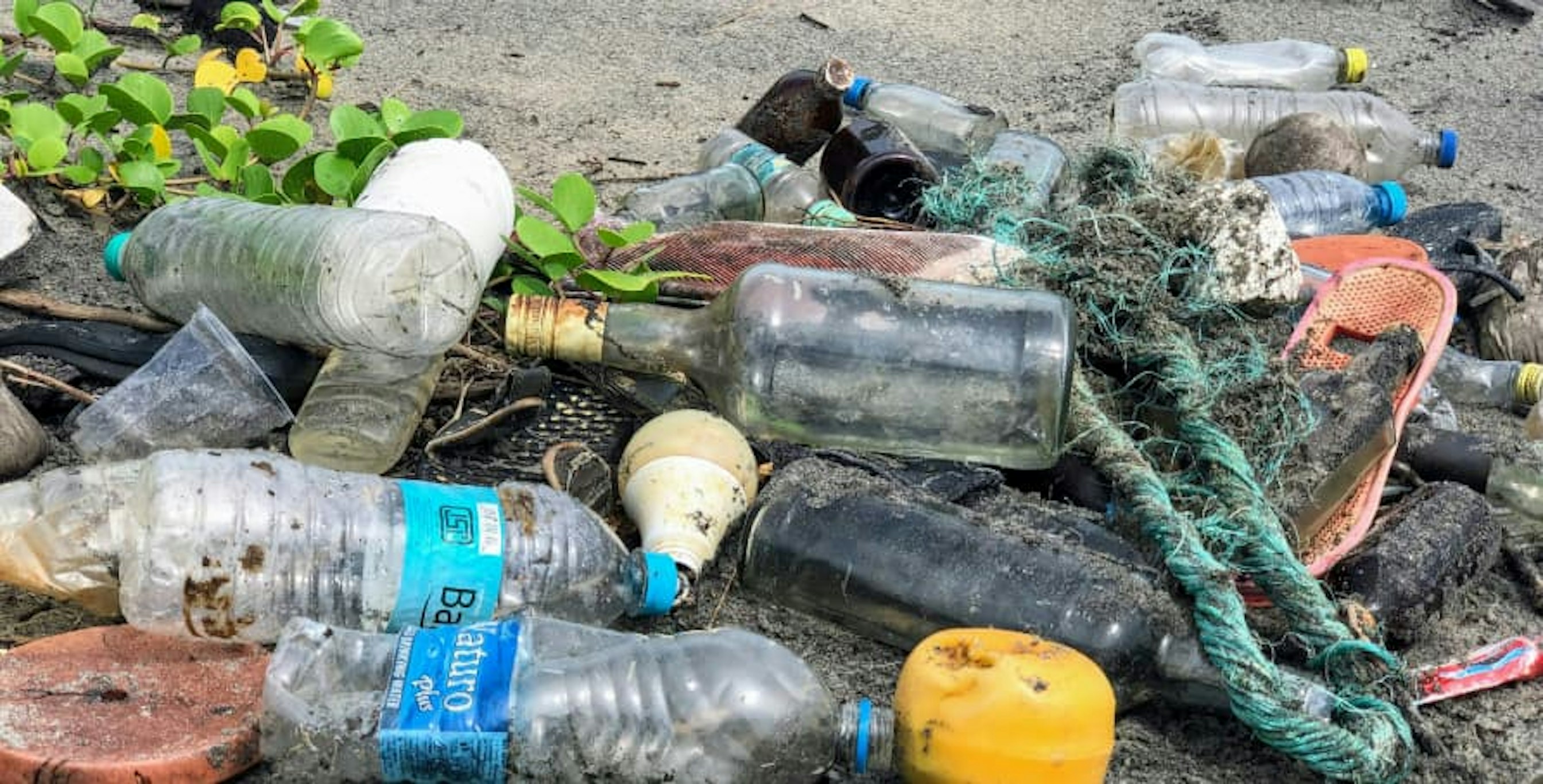 various plastic trash items