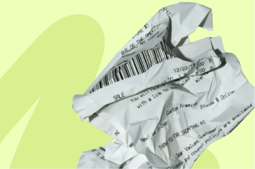 crumpled receipt