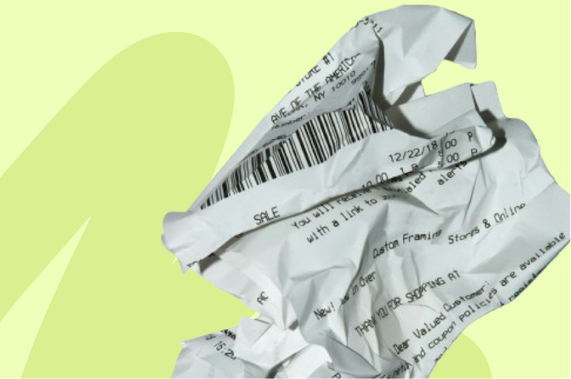 crumpled receipt