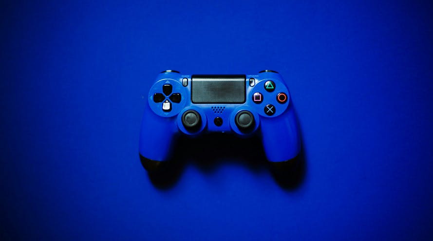 video game controller blue