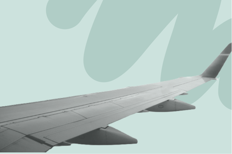 aile d'avion sur fond vert