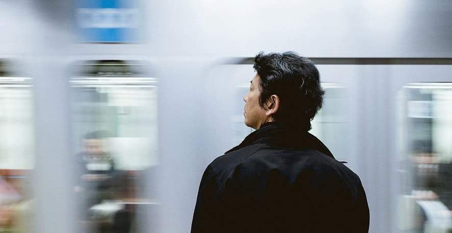 person waiting for train